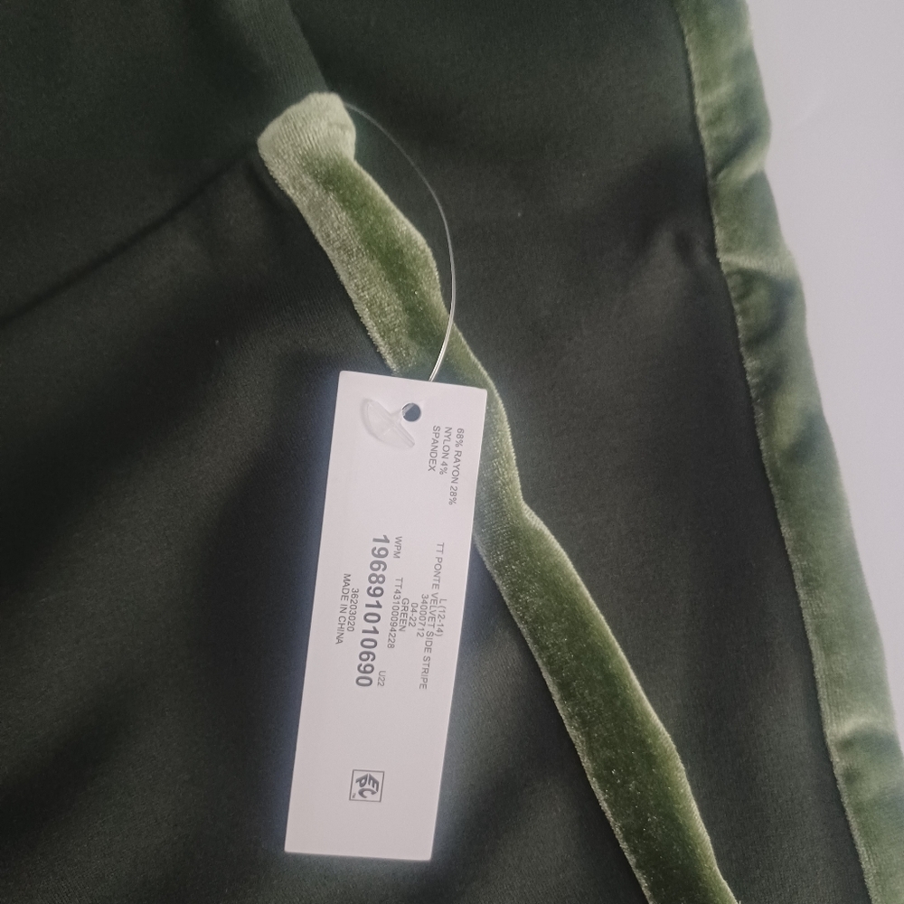 Time And Tru Dk Olive Green Leggings Sz L 12 14 - Picture 2 of 5